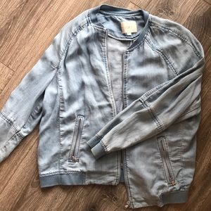 Ann Taylor Loft Denim Bomber Jacket